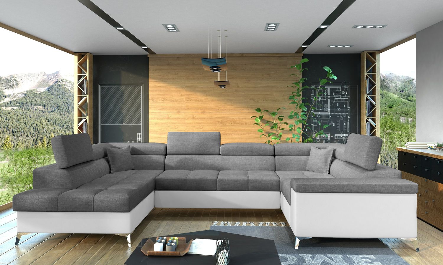 Corner Sleeper Sofa Thiago 28 | size: Width: 208cm, Height: 88cm, Depth: 43cm | color: Sawana/Soft | image: 1 | variant: 1016496