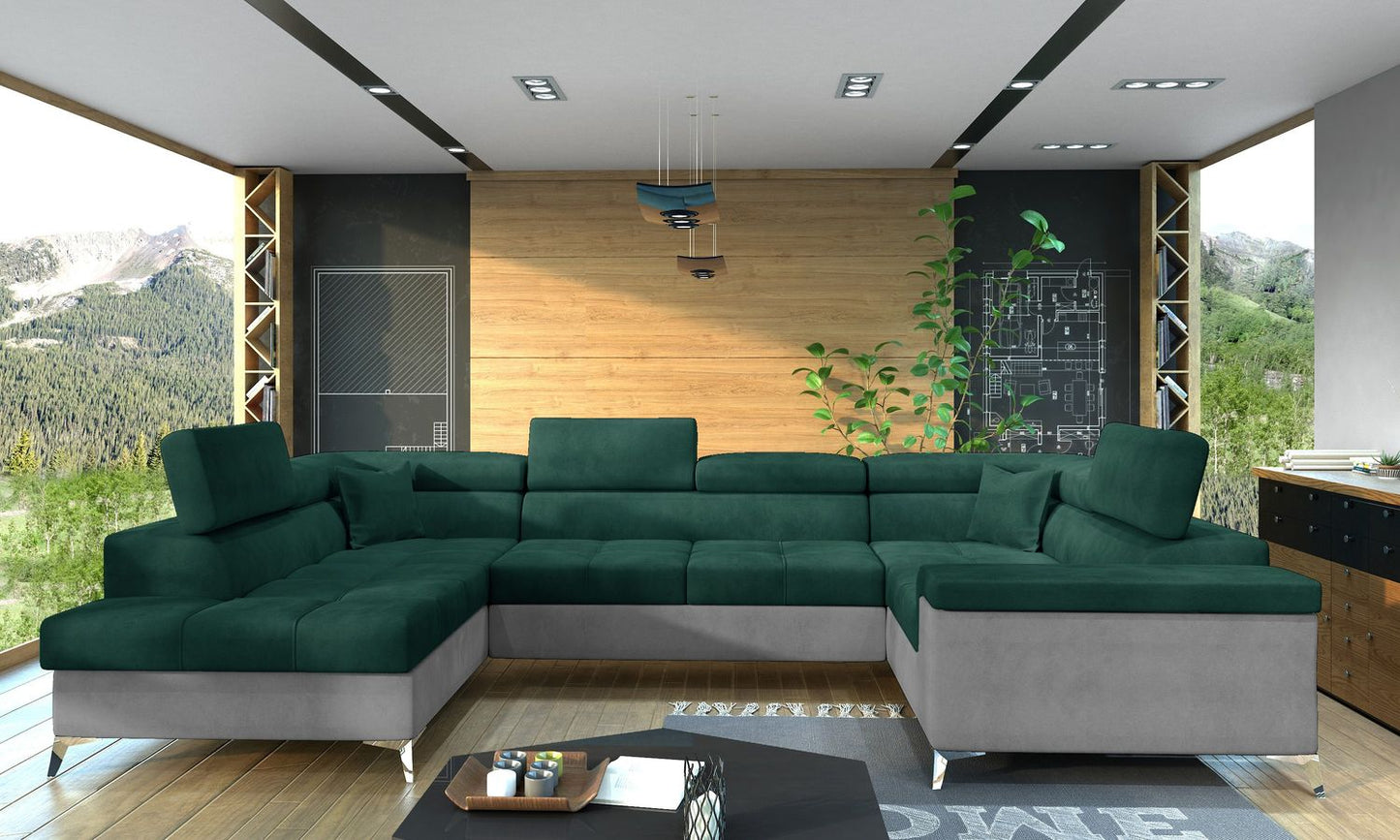 Corner Sleeper Sofa Thiago 37 | size: Width: 208cm, Height: 88cm, Depth: 43cm | color: Monolith | image: 1 | variant: 1016505