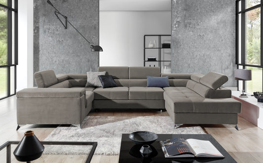 Corner Sleeper Sofa Thiago 50 | size: Width: 208cm, Height: 88cm, Depth: 43cm | color: Paros | image: 1 | variant: 1016518