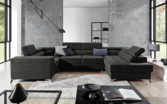 Corner Sleeper Sofa Thiago 56 | size: Width: 208cm, Height: 88cm, Depth: 43cm | color: Sawana | image: 1 | variant: 1016524