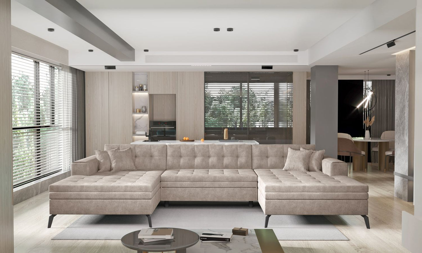 Corner Sleeper Sofa Vertizo 6 | size: Width: 350cm, Height: 93cm, Depth: 170cm | color: Leve | image: 1 | variant: 1015408