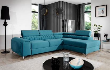 Corner Sleeper Sofa West London 10 | size: Width: 275cm, Height: 98cm, Depth: 205cm | color: Blue | image: 0 | variant: 1013856
