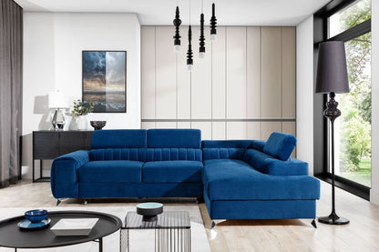 Corner Sleeper Sofa West London 7 | size: Width: 275cm, Height: 98cm, Depth: 205cm | color: Blue | image: 0 | variant: 1013853