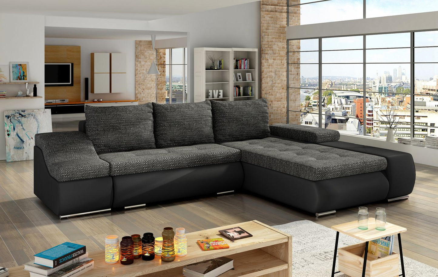 Corner Sleeper Sofa West St Denis | size: Width: 296cm, Height: 88cm, Depth: 53cm | color: Berlin/Soft | image: 1 | variant: 1009439