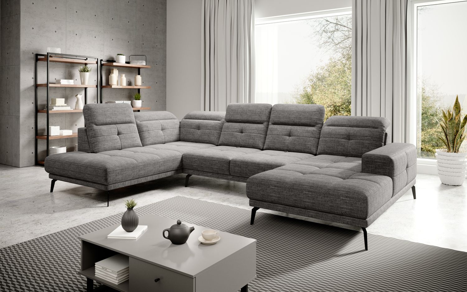 Corner Sofa Alnwick 24 | size: Width: 350cm, Height: 107cm, Depth: 205cm | color: Marte | image: 1 | variant: 1015282
