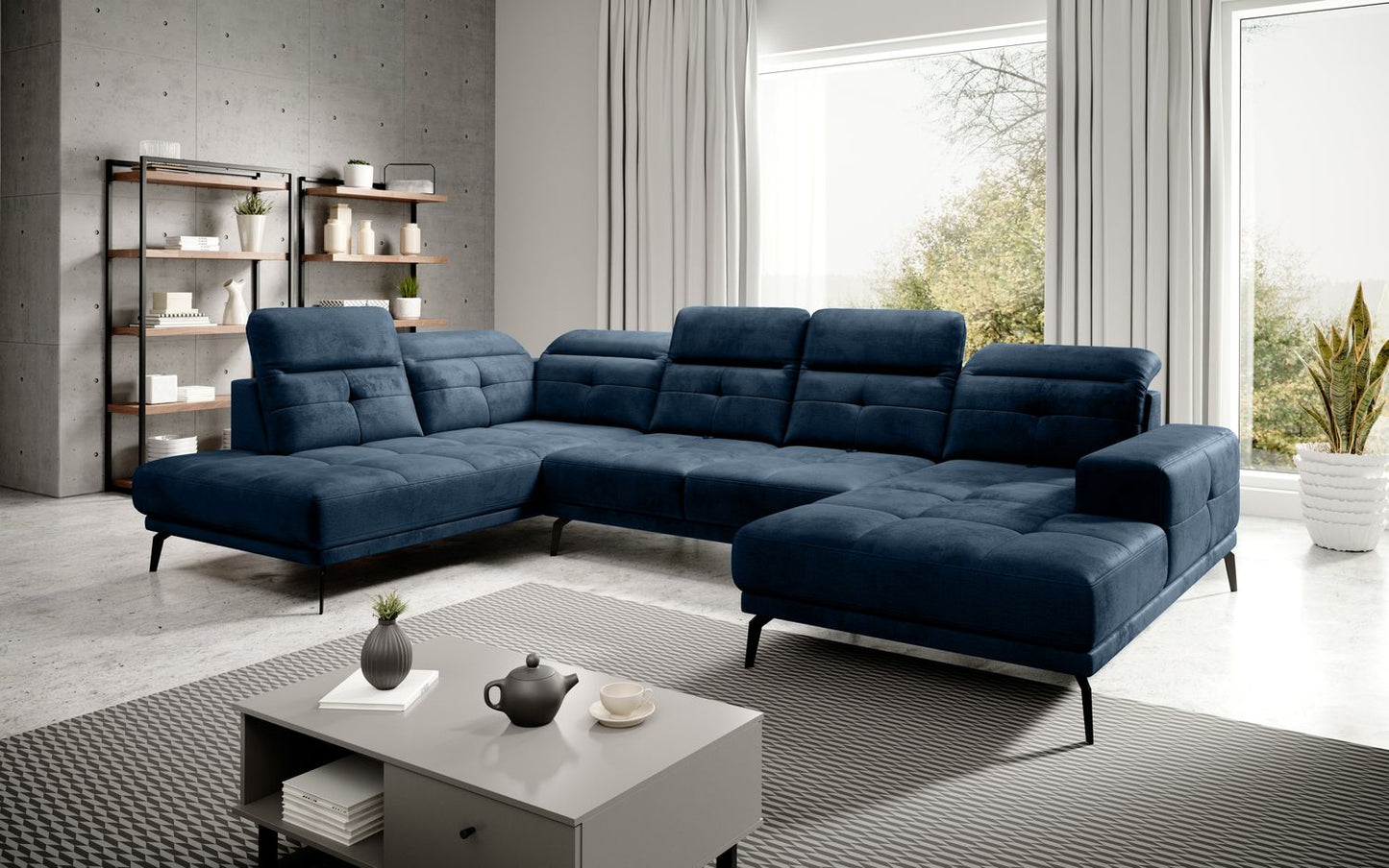 Corner Sofa Alnwick 43 | size: Width: 350cm, Height: 107cm, Depth: 205cm | color: Nube | image: 1 | variant: 1015301