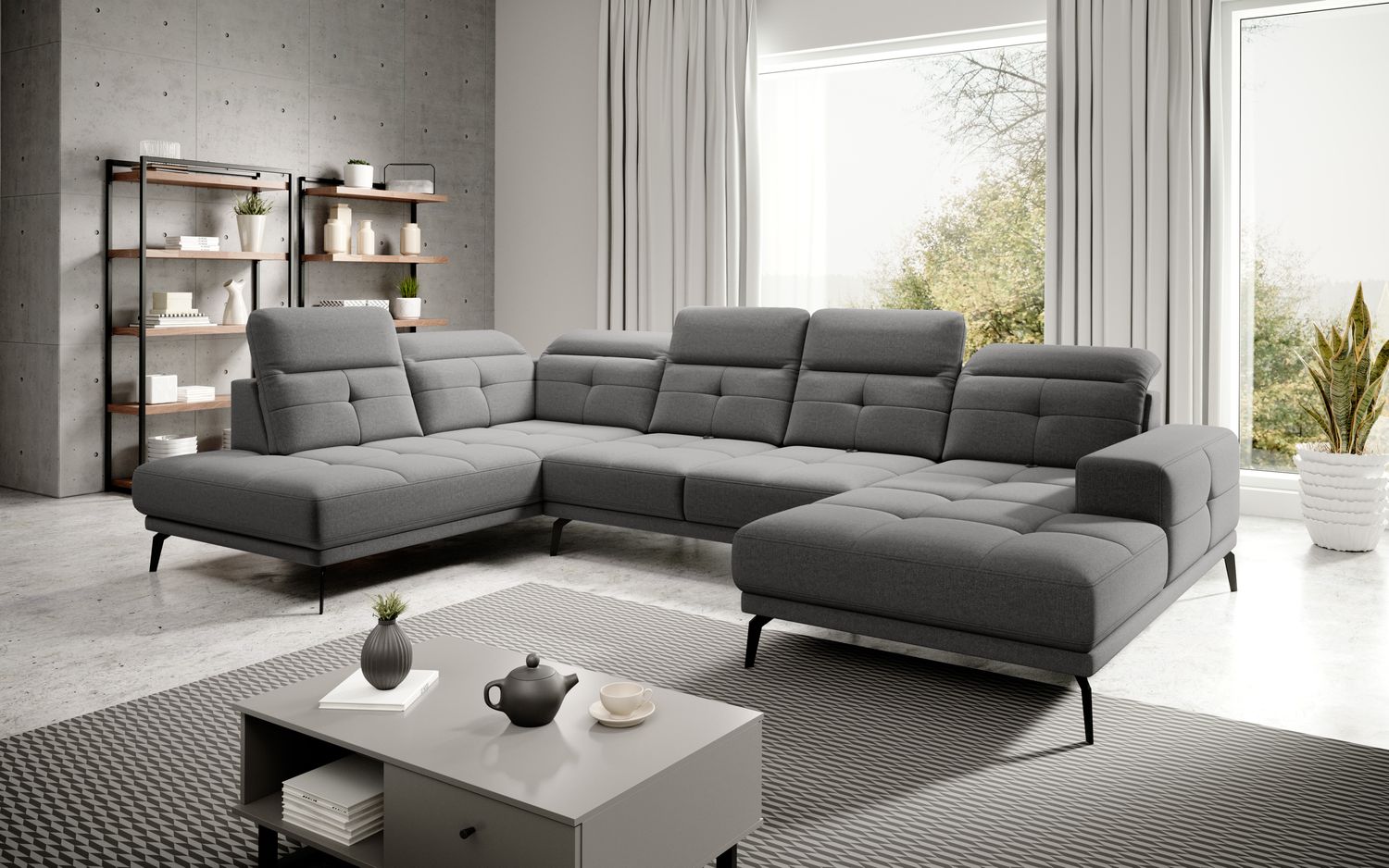 Corner Sofa Alnwick 6 | size: Width: 350cm, Height: 107cm, Depth: 205cm | color: Gojo | image: 1 | variant: 1015264