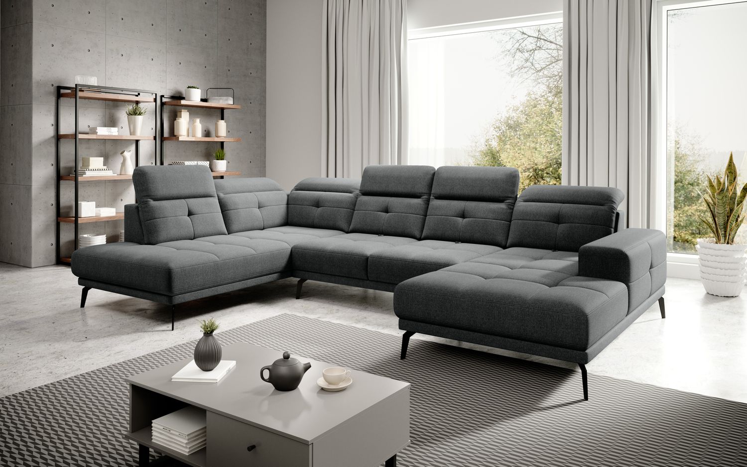 Corner Sofa Alnwick 7 | size: Width: 350cm, Height: 107cm, Depth: 205cm | color: Vero | image: 1 | variant: 1015265