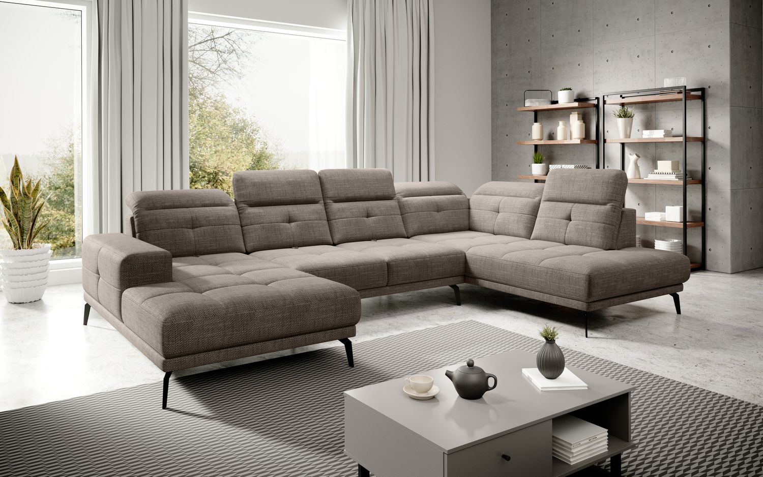 Corner Sofa Alnwick 77 | size: Width: 350cm, Height: 107cm, Depth: 205cm | color: Marte | image: 1 | variant: 1015335