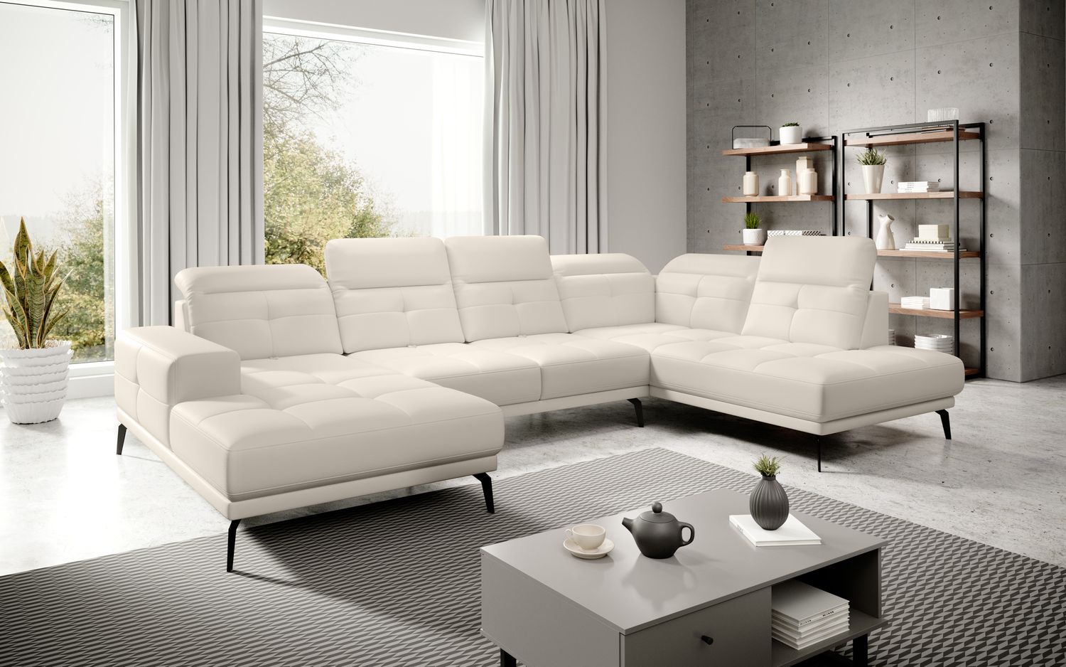 Corner Sofa Alnwick 84 | size: Width: 350cm, Height: 107cm, Depth: 205cm | color: Softis | image: 1 | variant: 1015342