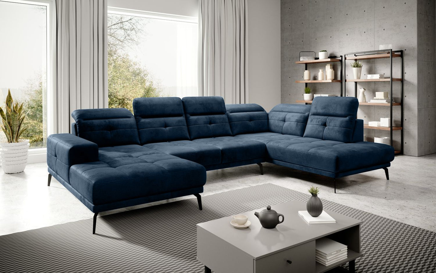 Corner Sofa Alnwick 92 | size: Width: 350cm, Height: 107cm, Depth: 205cm | color: Nube | image: 1 | variant: 1015350