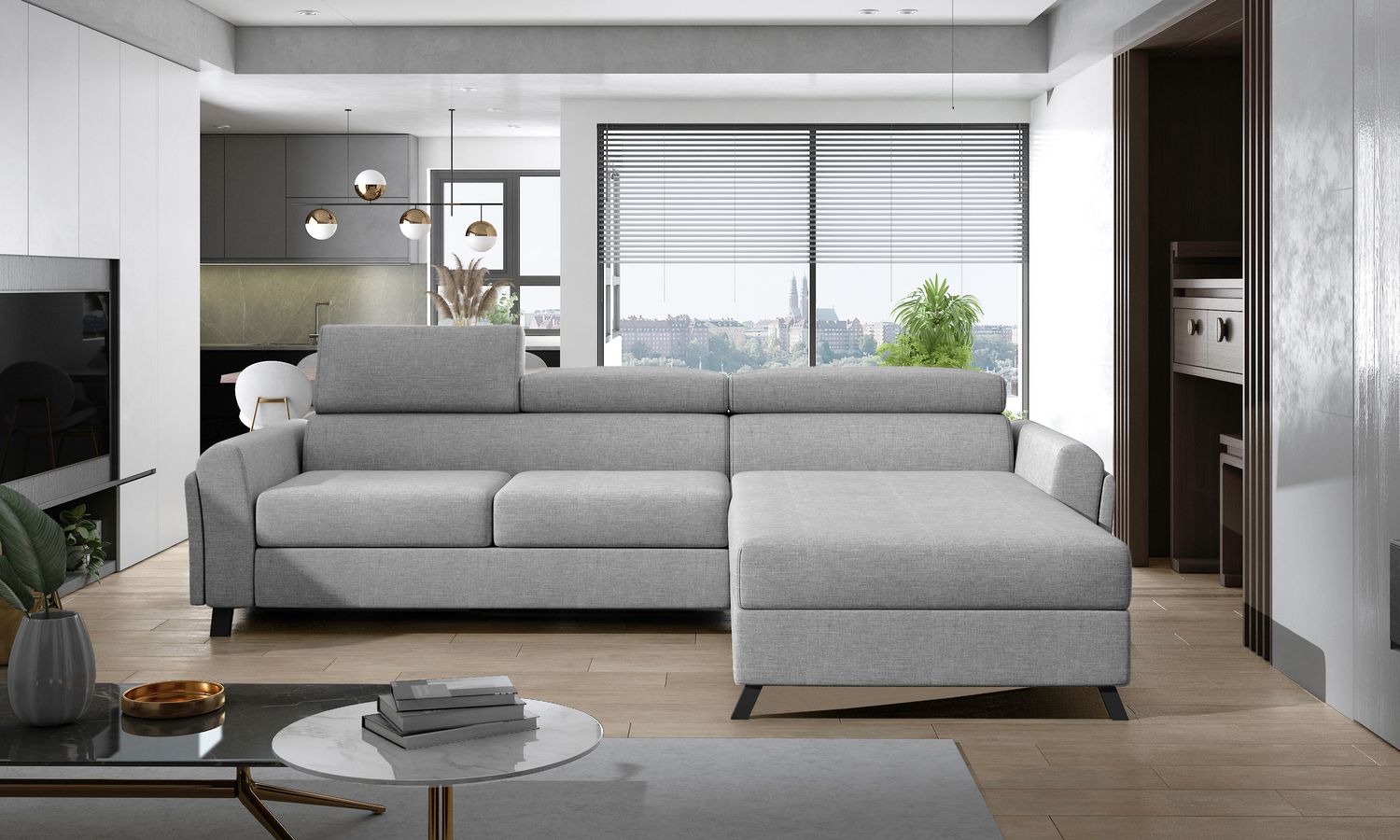 Corner Sofa Ashby 40 | size: Width: 300cm, Height: 98cm, Depth: 190cm | color: Sawana | image: 1 | variant: 1017097