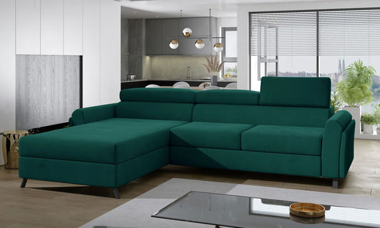 Corner Sofa Ashby 5 | size: Width: 300cm, Height: 98cm, Depth: 190cm | color: Green | image: 1 | variant: 1017062