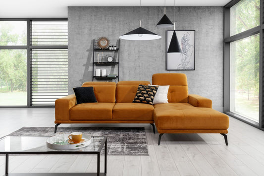 Corner Sofa East Piacenza 19 | size: Width: 265cm, Height: 98cm, Depth: 53cm | color: Yellow | image: 1 | variant: 1017491