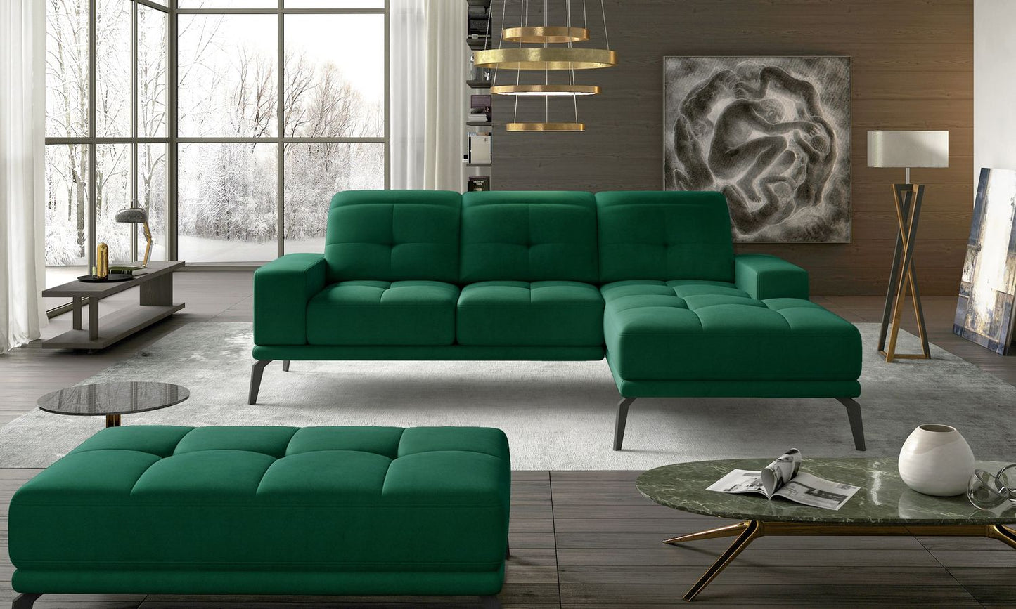 Corner Sofa East Piacenza 32 | size: Width: 265cm, Height: 98cm, Depth: 53cm | color: Green | image: 1 | variant: 1017504