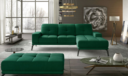Corner Sofa East Piacenza 32 | size: Width: 265cm, Height: 98cm, Depth: 53cm | color: Green | image: 1 | variant: 1017504