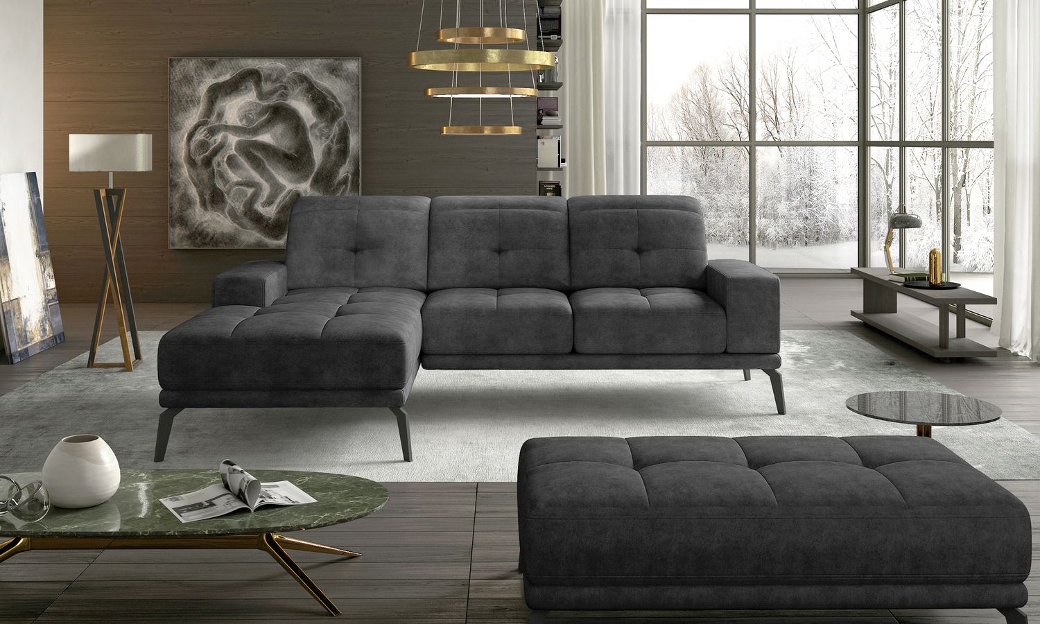 Corner Sofa East Piacenza 40 | size: Width: 265cm, Height: 98cm, Depth: 53cm | color: Dora | image: 1 | variant: 1017512