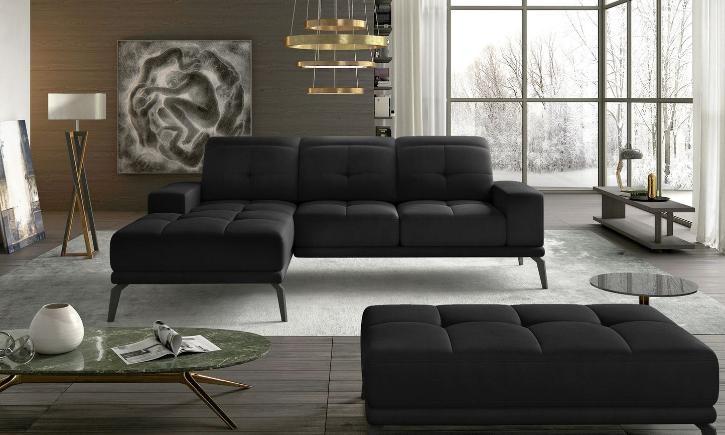 Corner Sofa East Piacenza 49 | size: Width: 265cm, Height: 98cm, Depth: 53cm | color: Mat/Velvet | image: 1 | variant: 1017521
