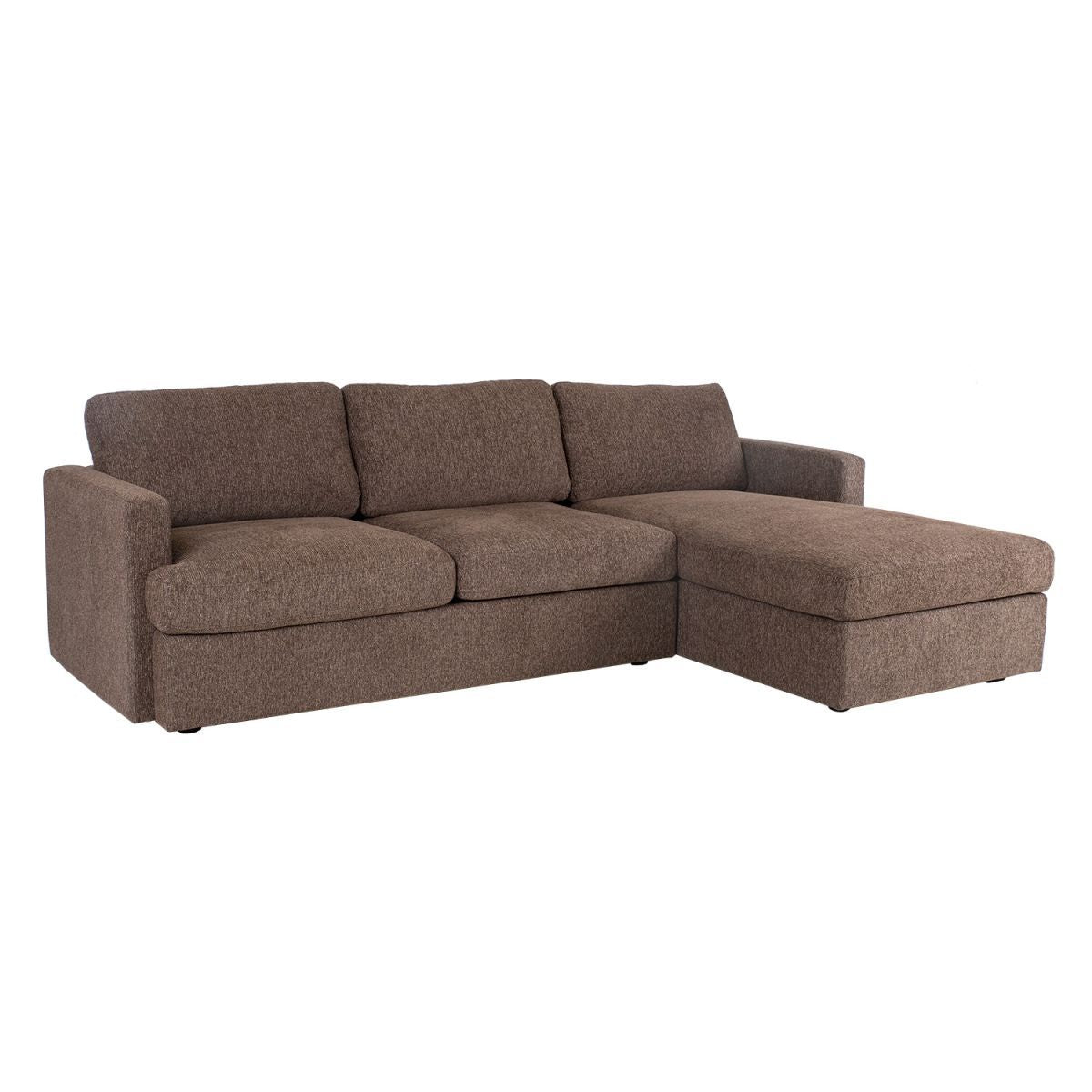 Corner Sofa Exeter | size: Width: 256cm, Height: 85cm, Depth: 163cm | color: Brown | image: 1 | variant: 1000086