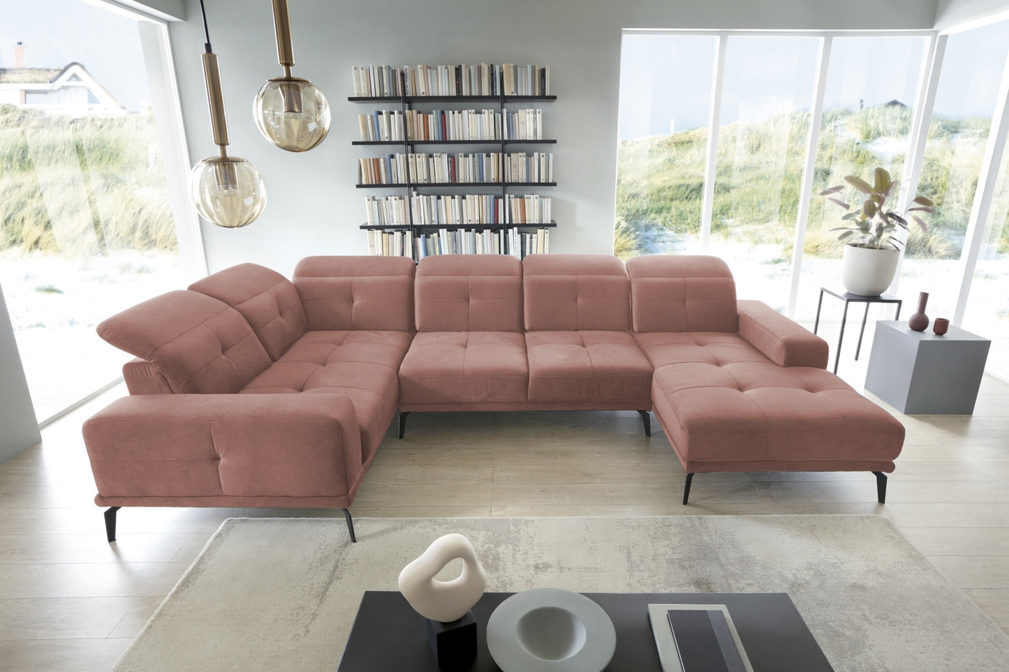 Corner Sofa Louth 41 | size: Width: 350cm, Height: 77cm, Depth: 201cm | color: Nube | image: 1 | variant: 1015918