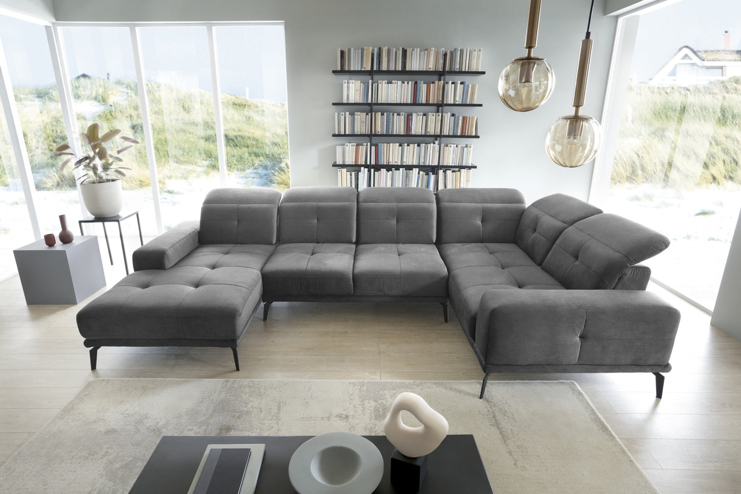 Corner Sofa Louth 65 | size: Width: 350cm, Height: 77cm, Depth: 201cm | color: Nube | image: 1 | variant: 1015942