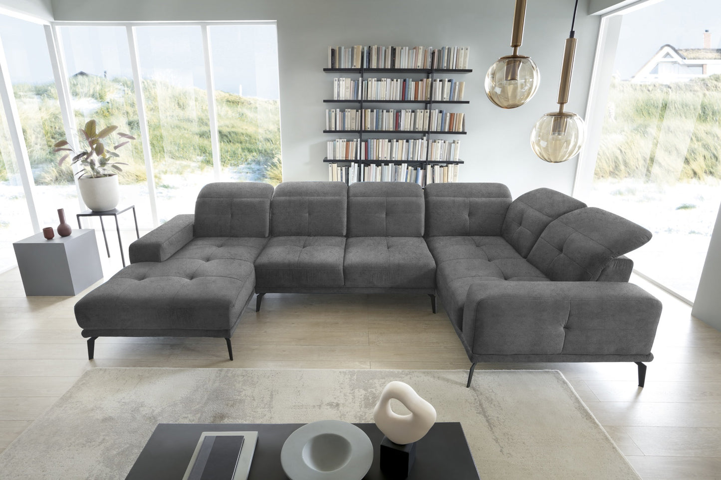 Corner Sofa Louth 73 | size: Width: 350cm, Height: 77cm, Depth: 201cm | color: Loco | image: 1 | variant: 1015950