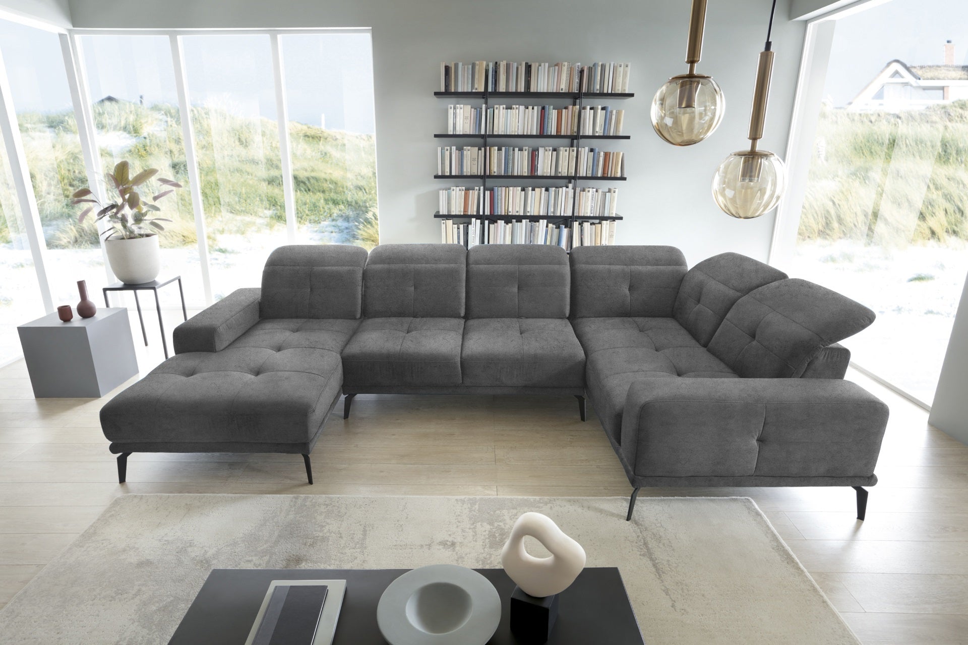 Corner Sofa Louth 73 | size: Width: 350cm, Height: 77cm, Depth: 201cm | color: Loco | image: 1 | variant: 1015950