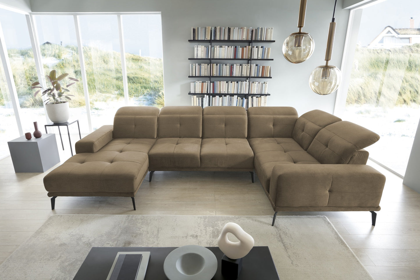 Corner Sofa Louth 96 | size: Width: 350cm, Height: 77cm, Depth: 201cm | color: Nube | image: 1 | variant: 1015973