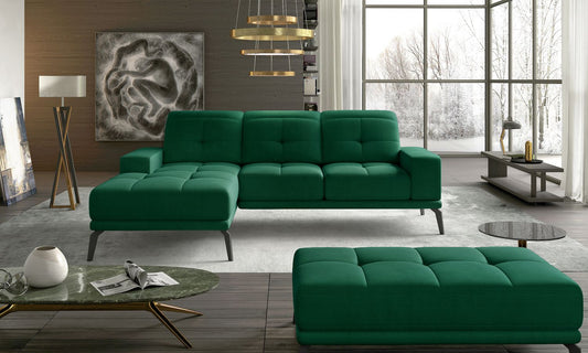 Corner Sofa Torrense 66 | size: Width: 265cm, Height: 98cm, Depth: 53cm | color: Green | image: 1 | variant: 1016592