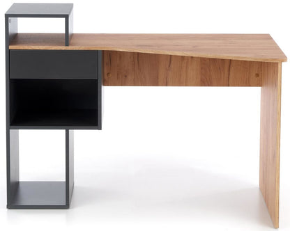 Desk Denver | size: Length: 57cm, Width: 127cm, Height: 90cm | color: Black/Oak | image: 1 | variant: 1003239
