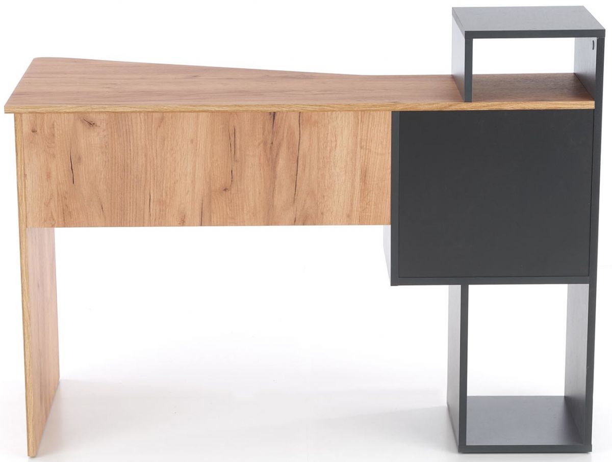 Desk Denver | size: Length: 57cm, Width: 127cm, Height: 90cm | color: Black/Oak | image: 4 | variant: 1003239