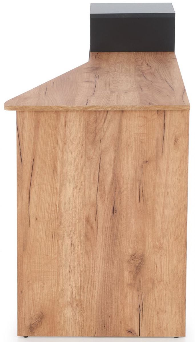 Desk Denver | size: Length: 57cm, Width: 127cm, Height: 90cm | color: Black/Oak | image: 6 | variant: 1003239
