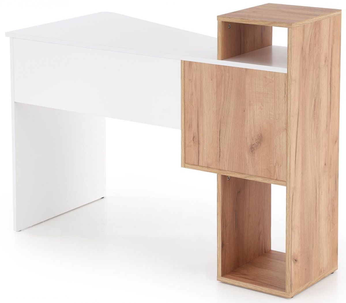 Desk Denver | size: Length: 57cm, Width: 127cm, Height: 90cm | color: White/Oak | image: 3 | variant: 1003240