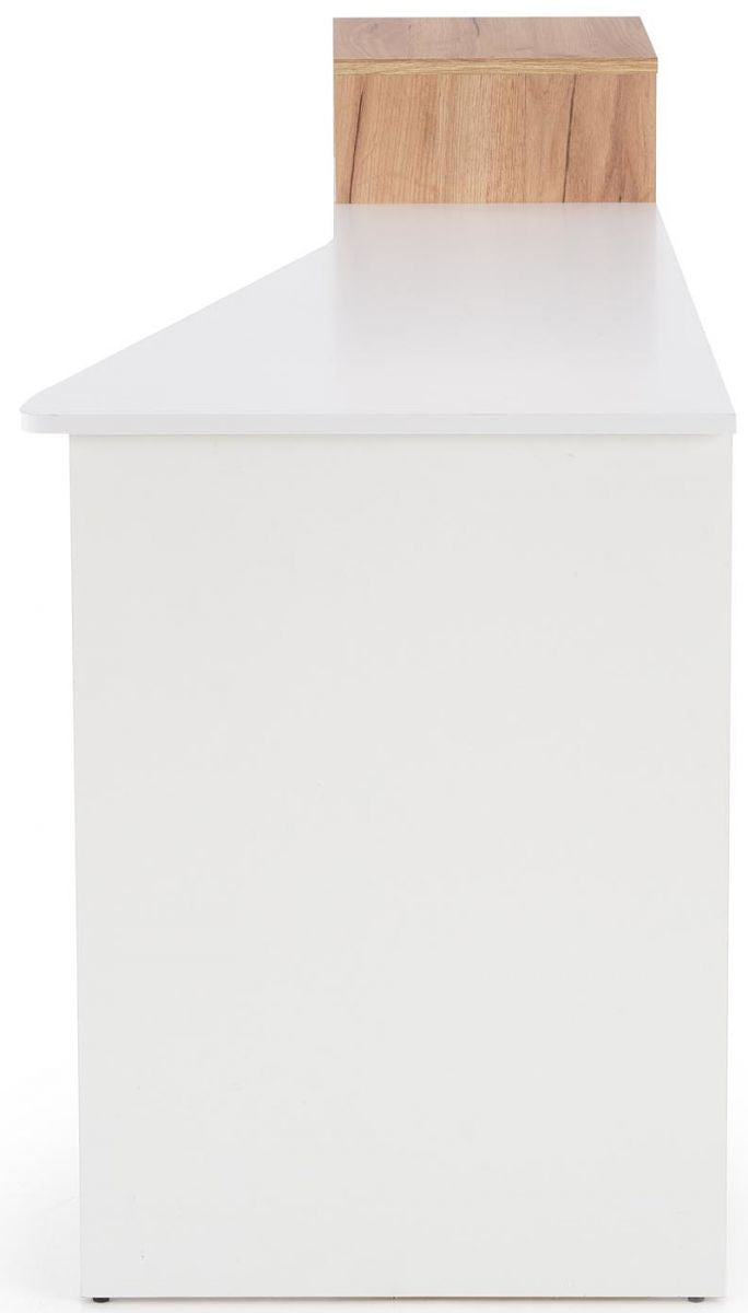 Desk Denver | size: Length: 57cm, Width: 127cm, Height: 90cm | color: White/Oak | image: 5 | variant: 1003240
