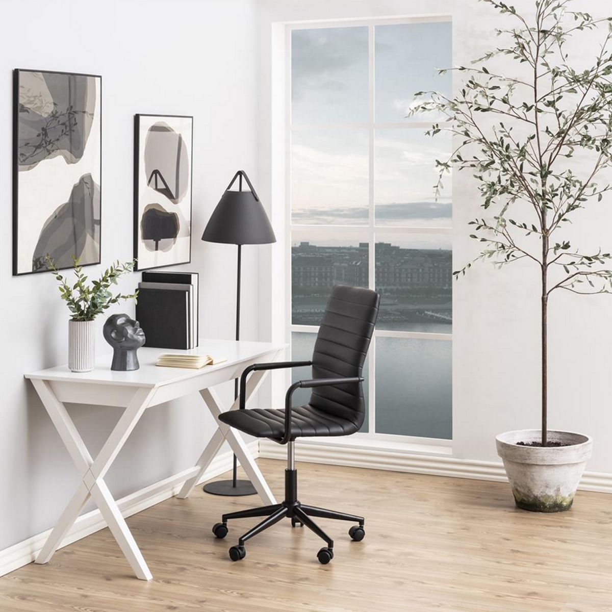 Desk East Dover | size: Length: 120cm, Width: 60cm, Height: 75cm | color: White | image: 3 | variant: 1005355