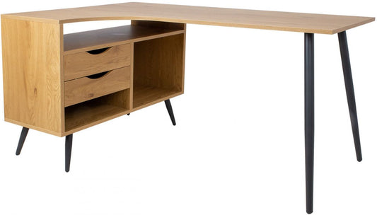 Desk East Esbjerg | size: Length: 80cm, Width: 145cm, Height: 75cm | color: Oak | image: 1 | variant: 1005838