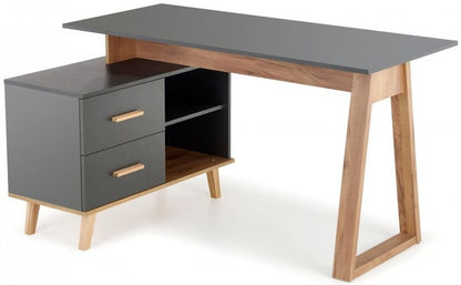 Desk West Ascot | size: Length: 90cm, Width: 210cm, Height: 78cm | color: Oak/Grey | image: 1 | variant: 1007203