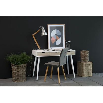 Desk Wolverhampton | size: Length: 110cm, Width: 50cm, Height: 77cm | color: White/Oak | image: 2 | variant: 1005111