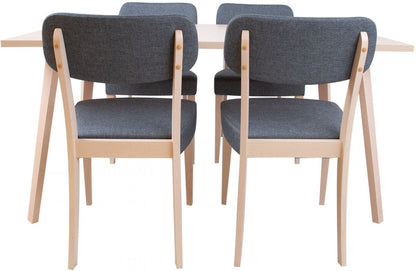 Dining Room Furniture Set Caterham | size: Length: 90cm, Width: 150cm, Height: 73cm | color: Gray | image: 1 | variant: 1005480