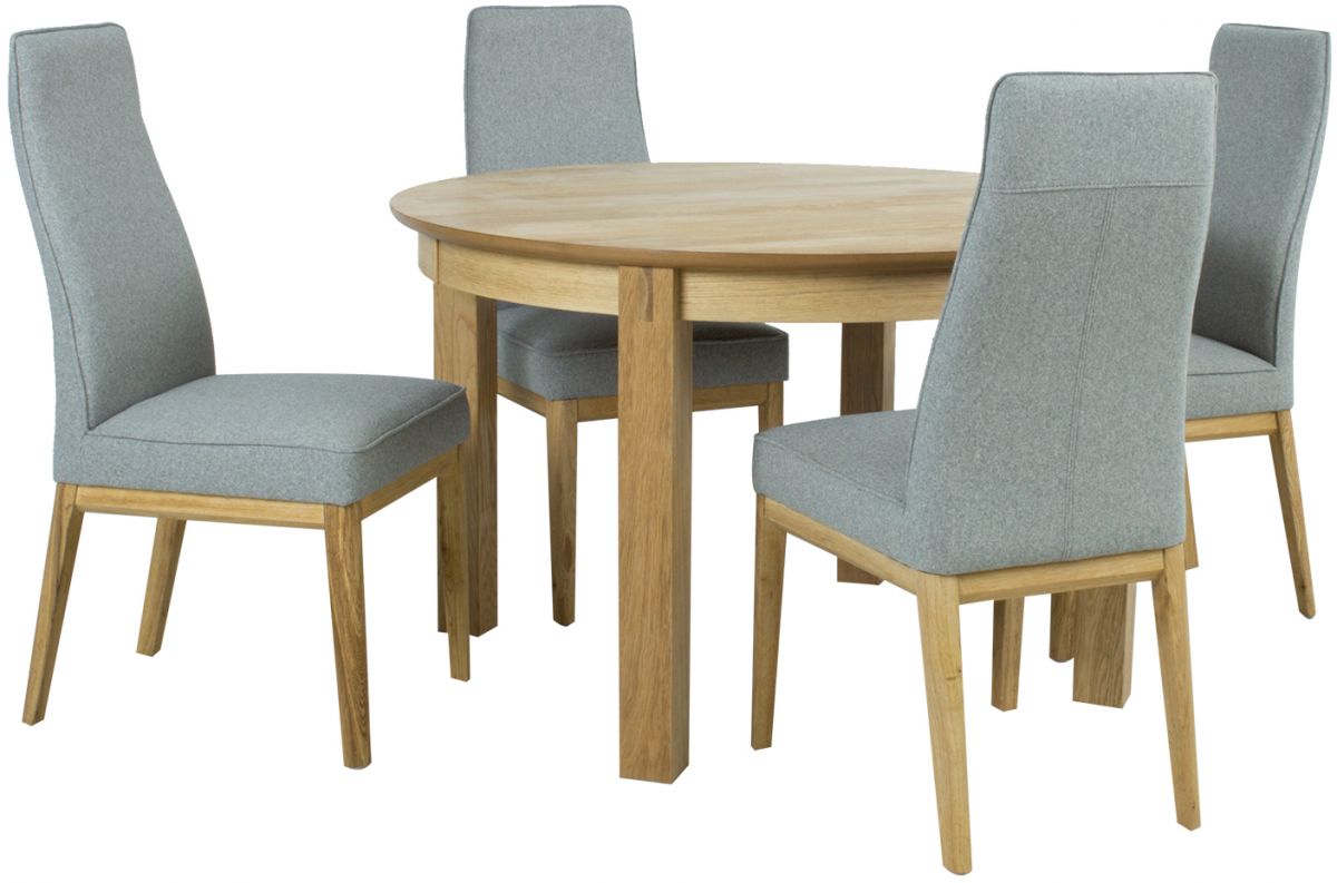 Dining Room Furniture Set Chicago New 18 | size: Length: 120cm, Width: 160cm, Height: 75cm | color: Oak/Grey | image: 1 | variant: 1012383