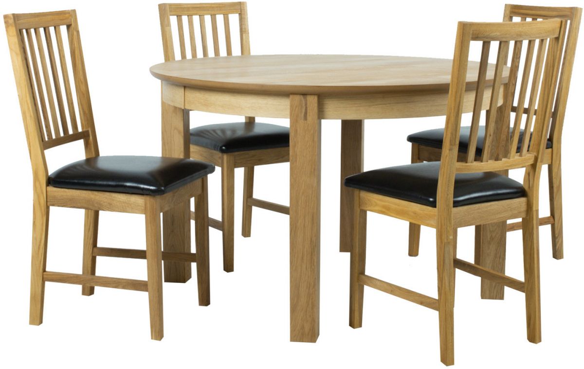 Dining Room Furniture Set Drammen | size: Length: 120cm, Width: 160cm, Height: 75cm | color: Black/Oak | image: 1 | variant: 1001642