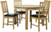 Dining Room Furniture Set Drammen | size: Length: 120cm, Width: 160cm, Height: 75cm | color: Black/Oak | image: 1 | variant: 1001642