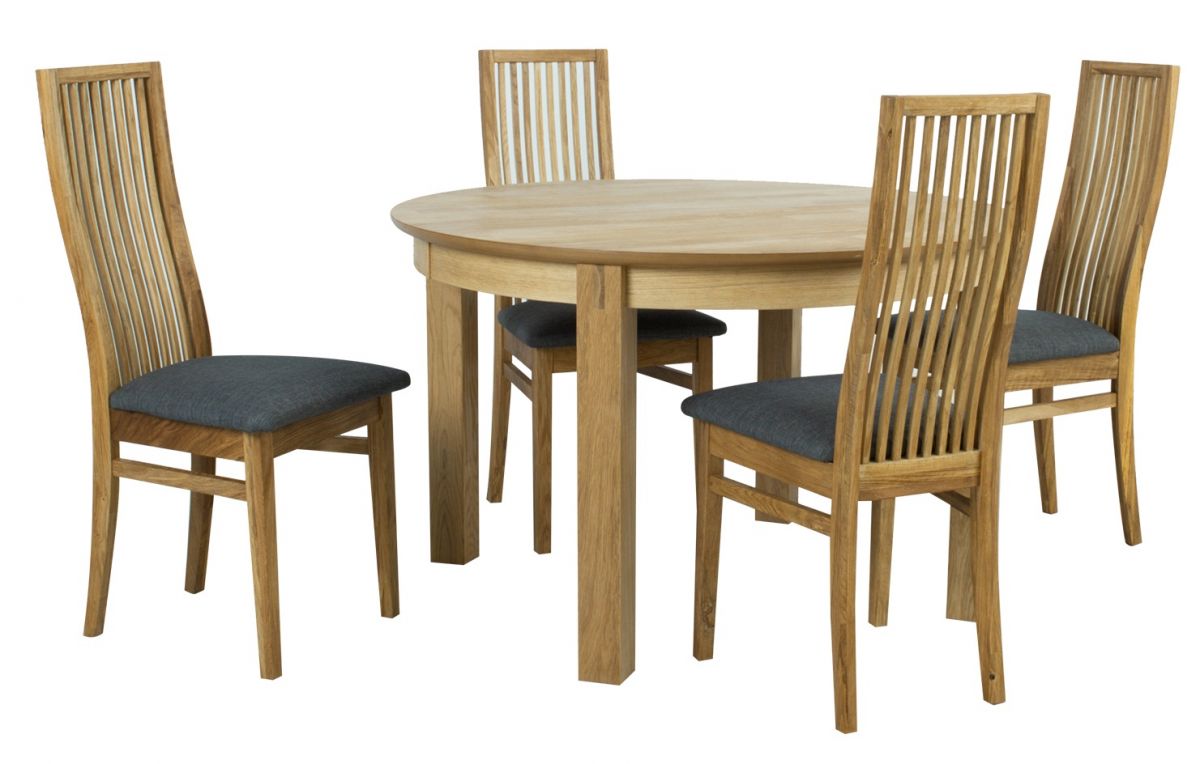 Dining Room Furniture Set Drammen | size: Length: 120cm, Width: 160cm, Height: 76cm | color: Oak/Grey | image: 0 | variant: 1005464