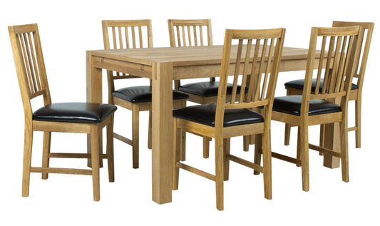 Dining Room Furniture Set Drammen | size: Length: 90cm, Width: 140cm, Height: 76cm | color: Black/Oak | image: 0 | variant: 1001656