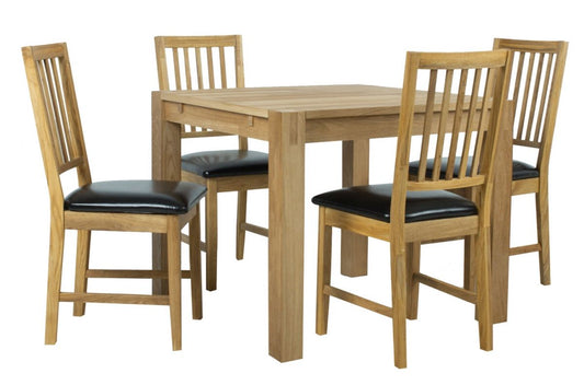 Dining Room Furniture Set Drammen | size: Length: 90cm, Width: 90cm, Height: 76cm | color: Black/Oak | image: 0 | variant: 1001653
