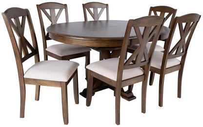 Dining Room Furniture Set East Belgrade | size: Length: 46cm, Width: 106cm, Height: 76cm | color: Brown/Grey | image: 1 | variant: 1006160