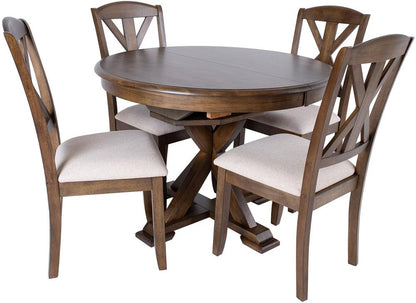 Dining Room Furniture Set East Belgrade | size: Length: 46cm, Width: 106cm, Height: 76cm | color: Brown/Grey | image: 3 | variant: 1006160