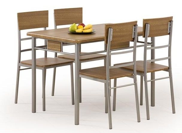 Dining Room Furniture Set East Innsbruck | size: Length: 70cm, Width: 110cm, Height: 76cm | color: Brown/Grey | image: 0 | variant: 1006895