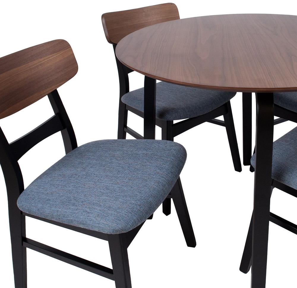 Dining Room Furniture Set East Jonava | size: Length: 90cm, Width: 90cm, Height: 75cm | color: Brown/Black/Grey | image: 3 | variant: 1006163