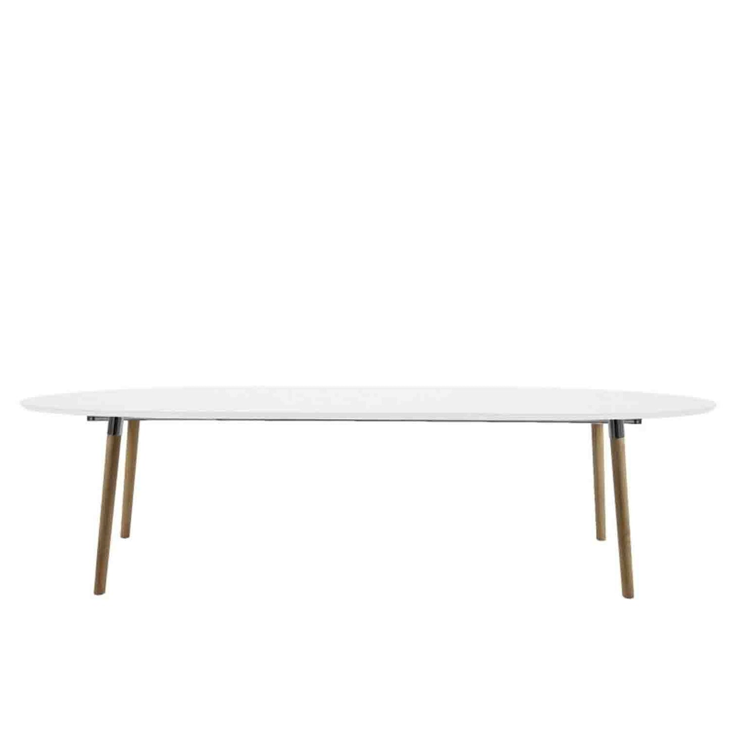 Dining Room Furniture Set East Livorno | size: Length: 100cm, Width: 270cm, Height: 74cm | color: White/Brown/Oak | image: 2 | variant: 1006529